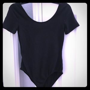 Black Scoop Neck Bodysuit